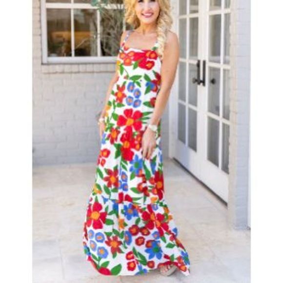 🆕NWT✨SKIES ARE BLUE✨PRIME FLORAL SLEEVELESS MAXI SUNDRESS - Picture 2 of 5